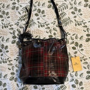 Patricia Nash Red and Black Plaid Shoulder Bag